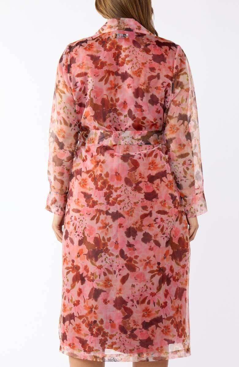 Estelle Atreides Floral Print Chiffon Trench Coat, Alternate, color, Print