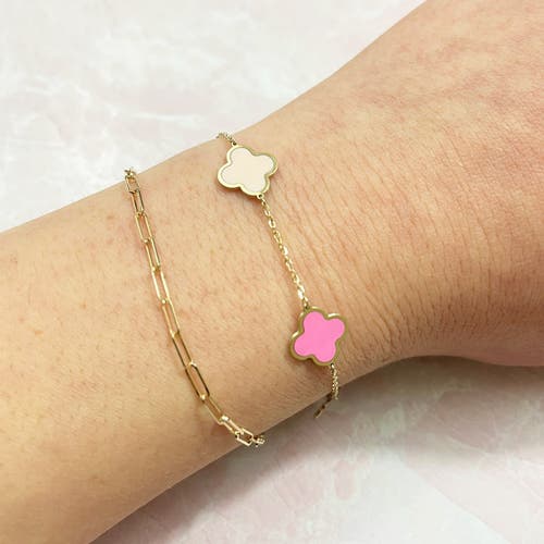 The Lovery Fine Jewelry Small Pastel Mixed Clover Bracelet