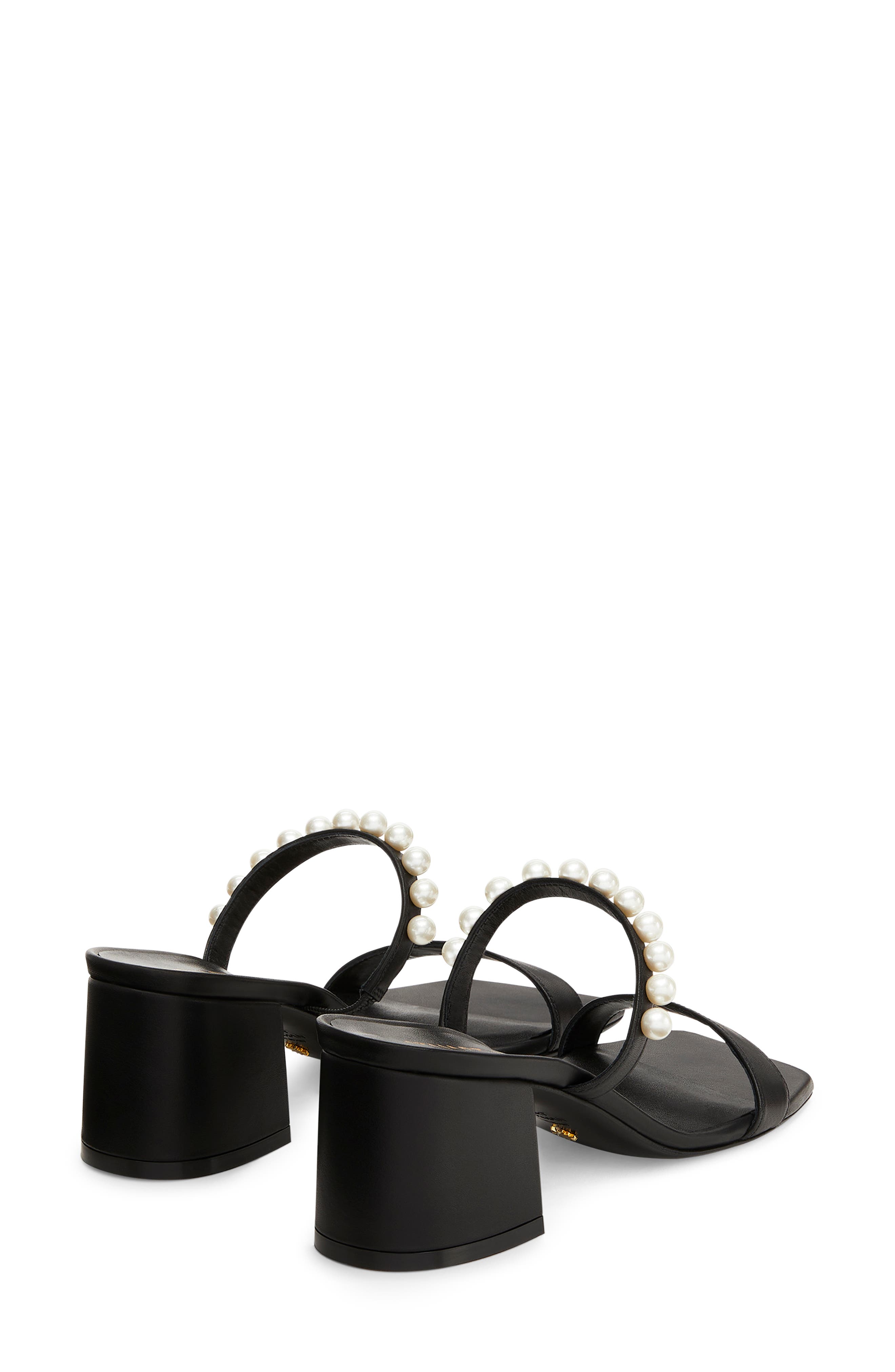 Stuart Weitzman Goldie Metallic Block Heel Sandal, Alternate, color, 