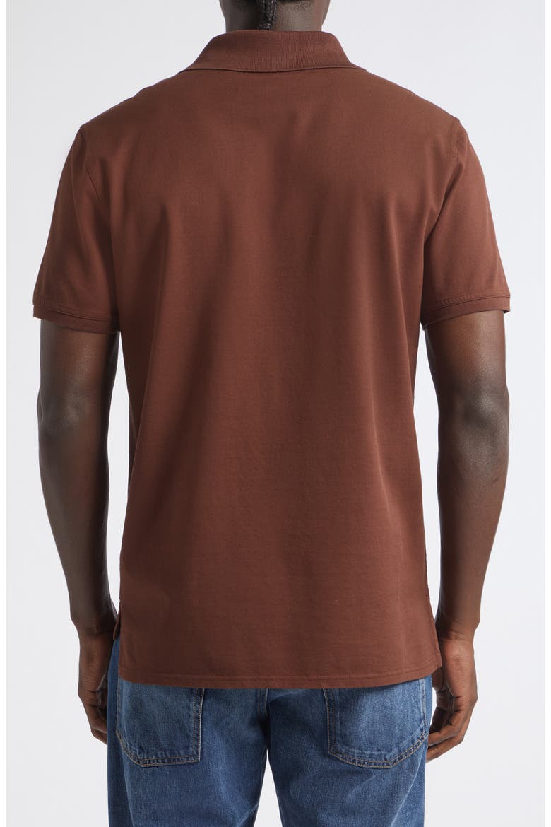 Regular Fit Cotton Piqu Polo, Alternate, color, DARK HAVANNA