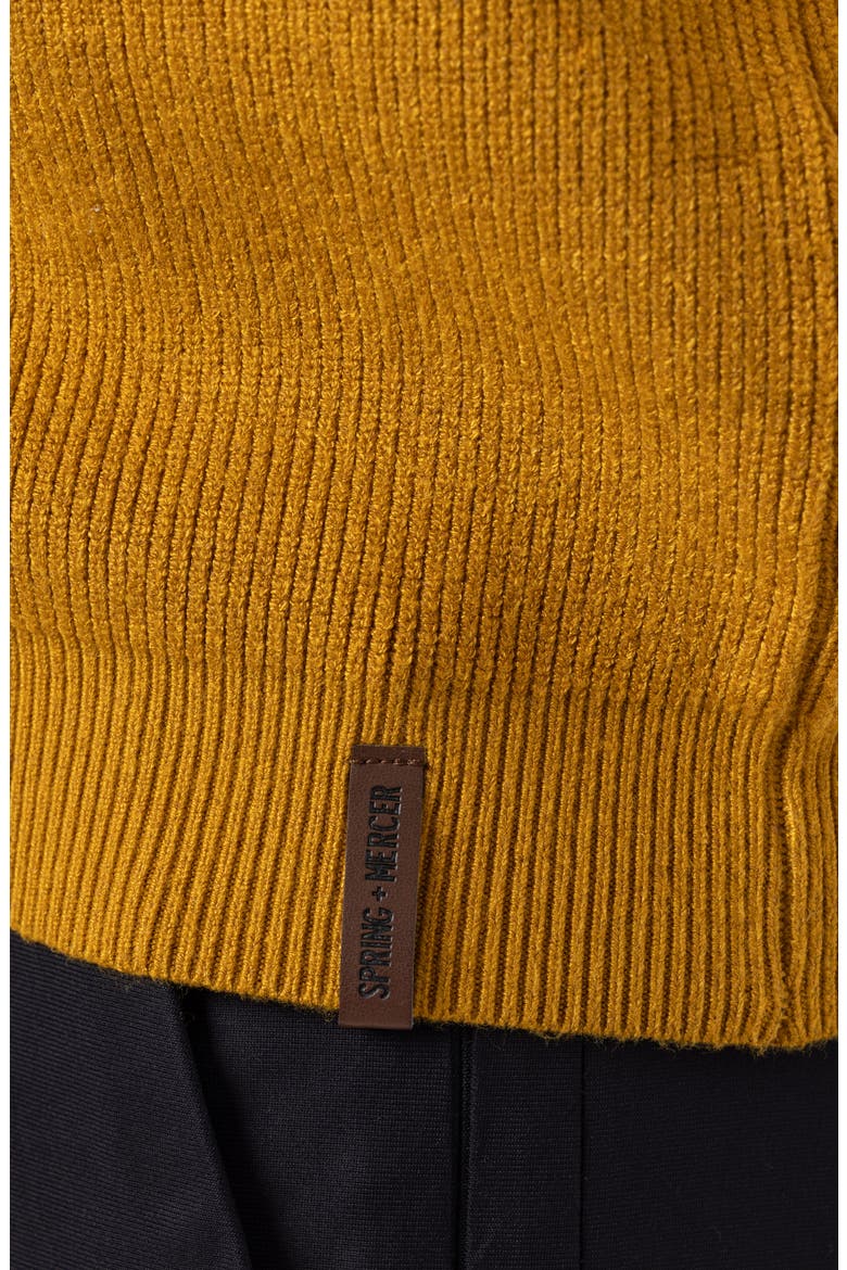 Ribbed Crewneck Sweater, Alternate, color, MUSTARD