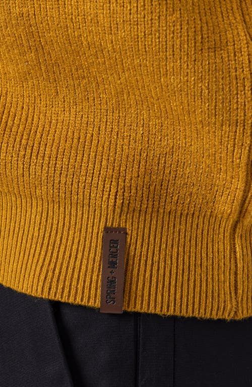 Spring + Mercer Ribbed Crewneck Sweater In Mustard