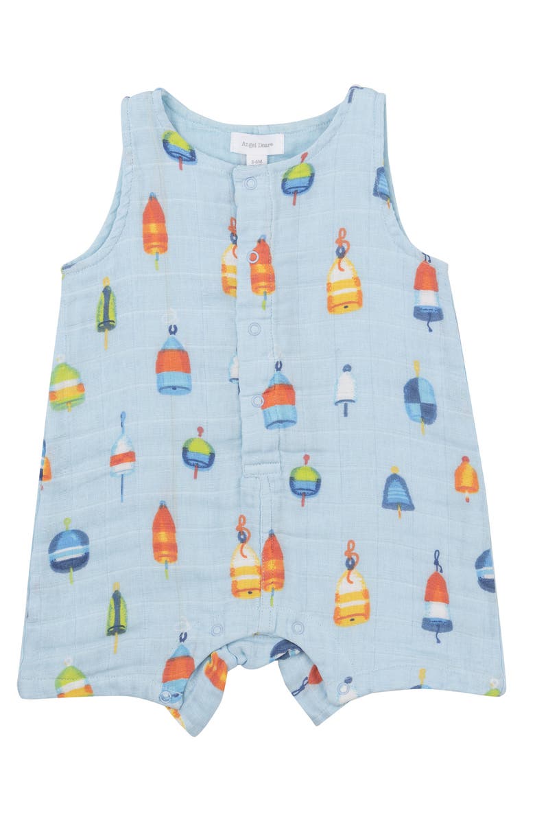 Angel Dear Buoy Print Organic Cotton Romper, Main, color, 