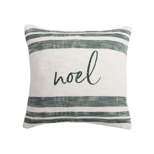 Carol & Frank Morgan Christmas Holiday Striped Decorative Euro Pillow Collection In Green