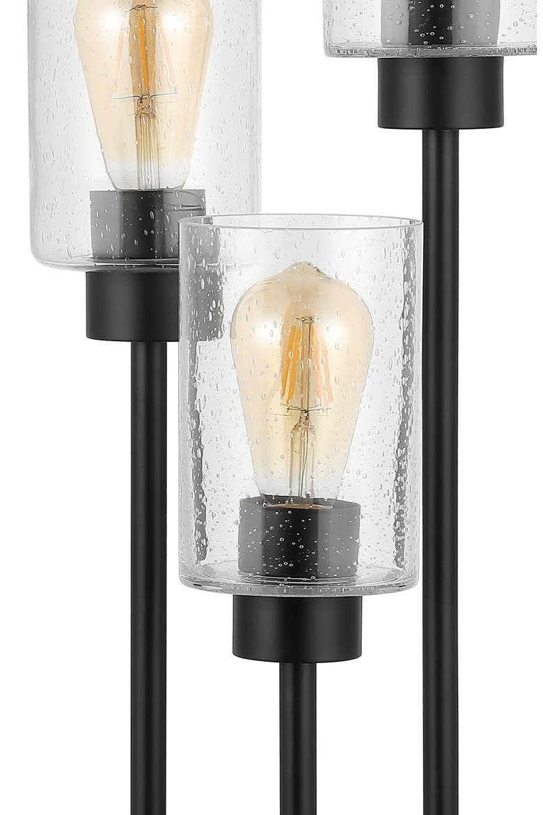 Axel Modern 3-Light Iron/Seeded Glass Modern Industrial LED Table Lamp, Alternate, color, Black