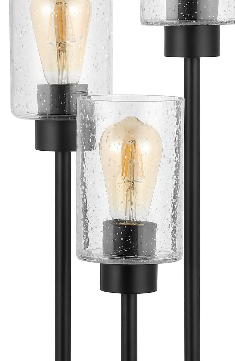 JONATHAN Y Axel Modern 20.5" 3-Light Iron/Seeded Glass Modern Industrial LED Table Lamp, Black, Alternate, color, Black