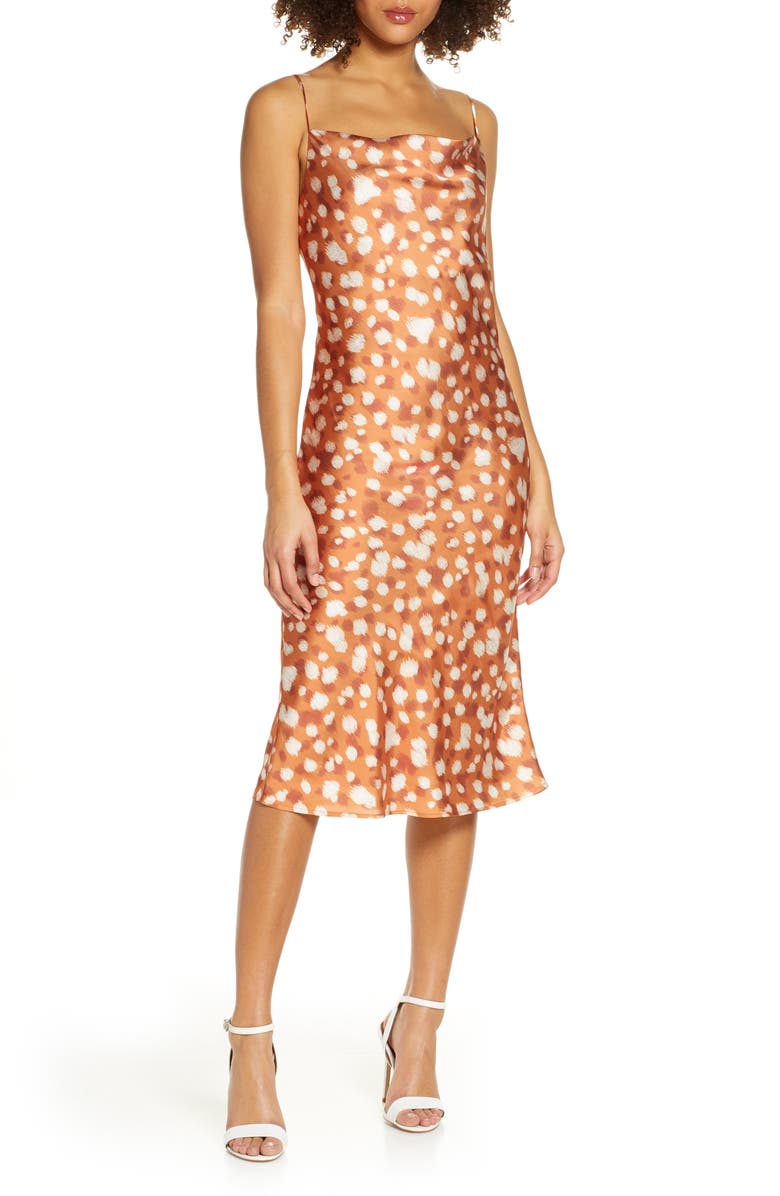 Bardot Animal Spot Slipdress, Main, color, 