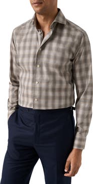 Eton Slim Fit Bold Check Twill Button-Up Shirt