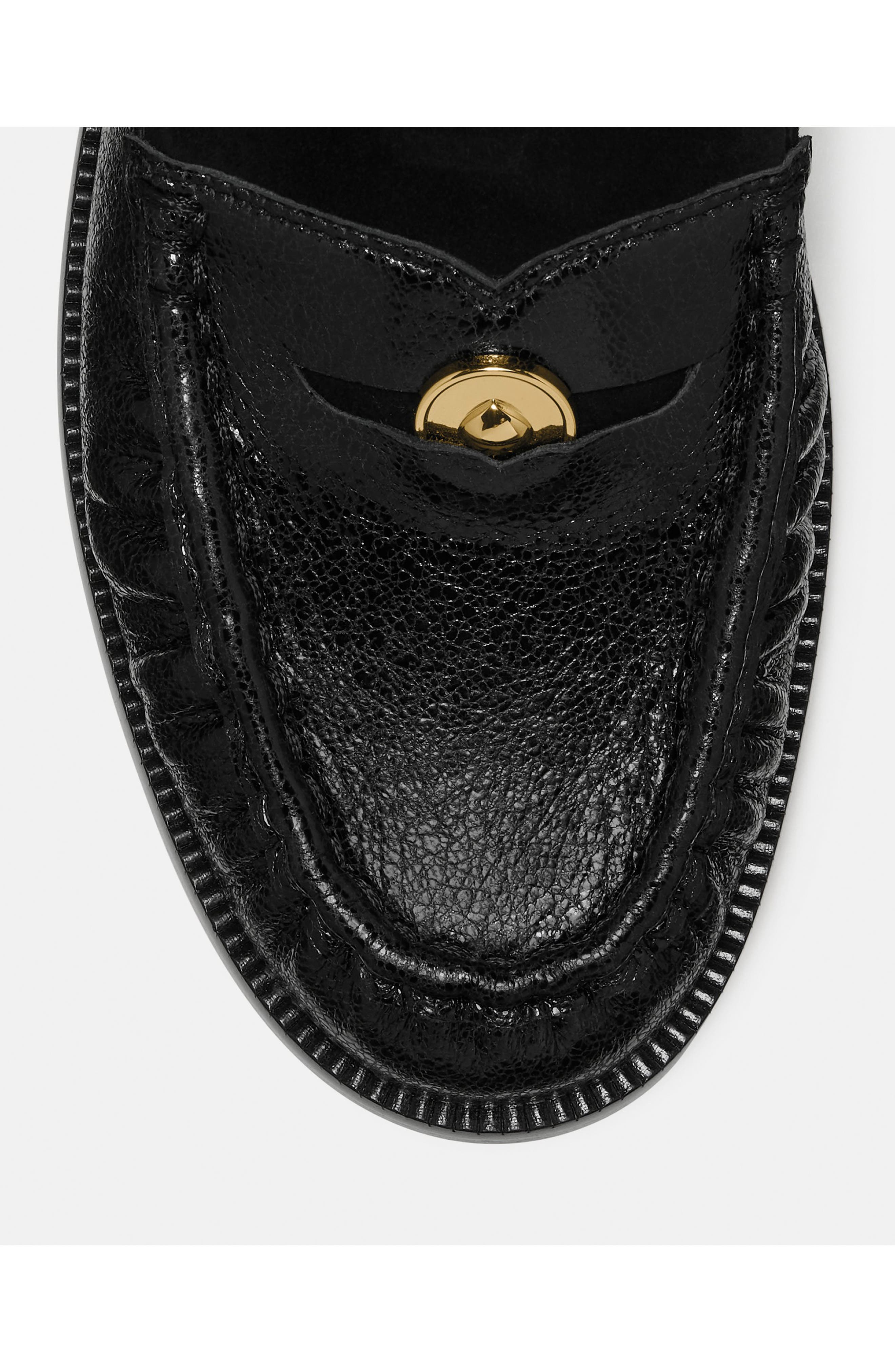 penny loafer, Alternate, color, BLACK