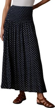 Faherty Sophis Smocked Waist Maxi Skirt