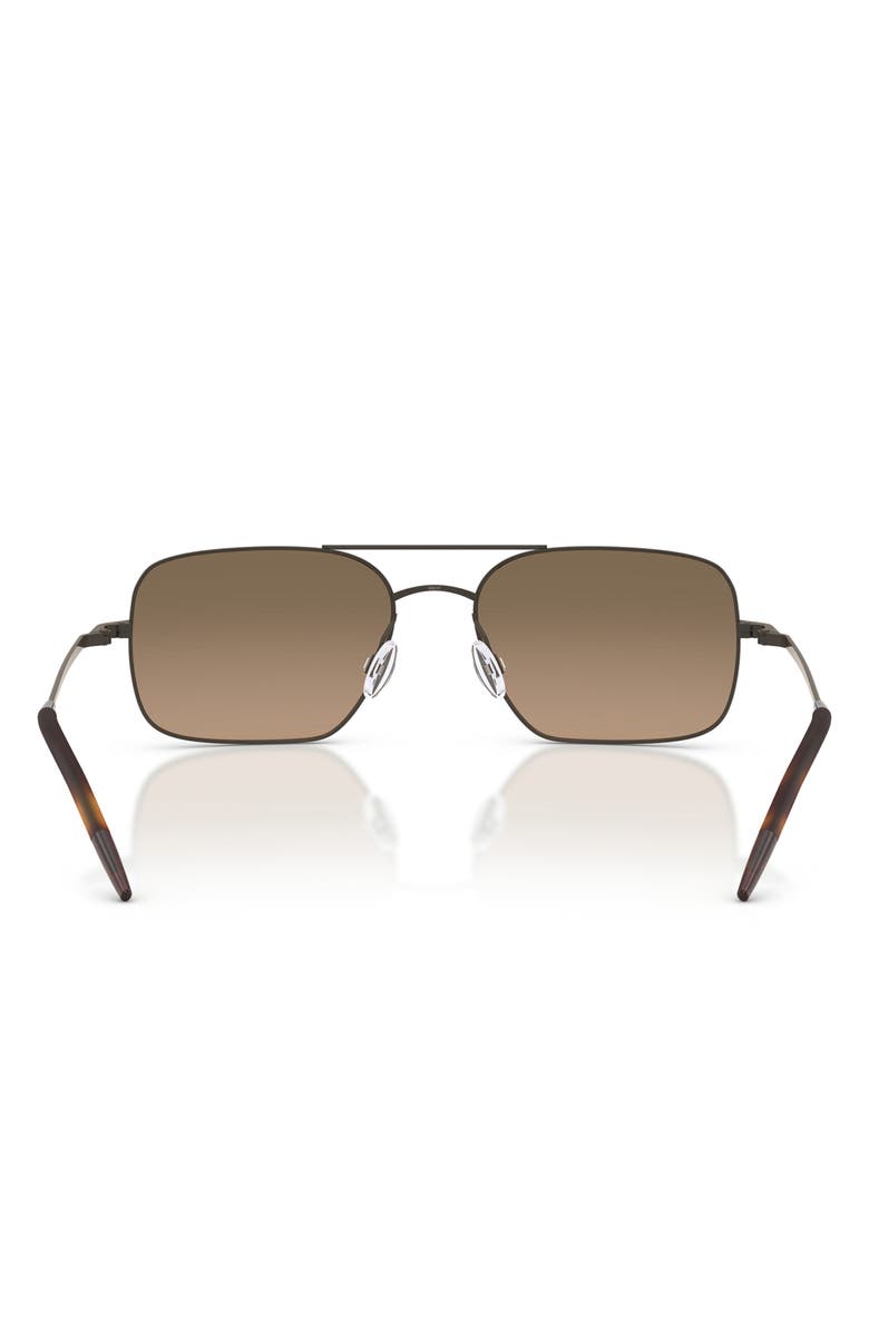 Oliver Peoples 55mm Victory II Polarized Rectangular Sunglasses, Alternate, color, Pewter / Sandstone