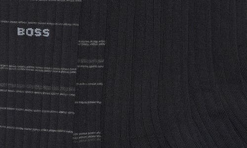 Hugo Boss Boss 4-pack Assorted Crew Socks Gift Box In Black