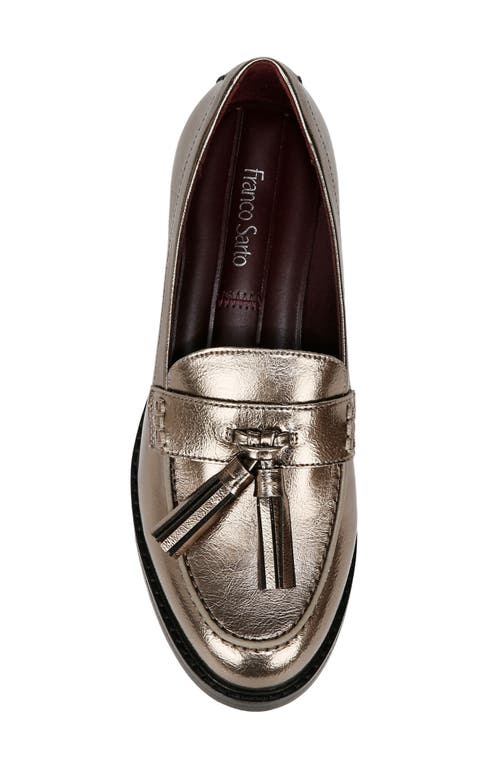 Franco Sarto Carolyn Low Womens Patent Slip On Loafers In Pewter