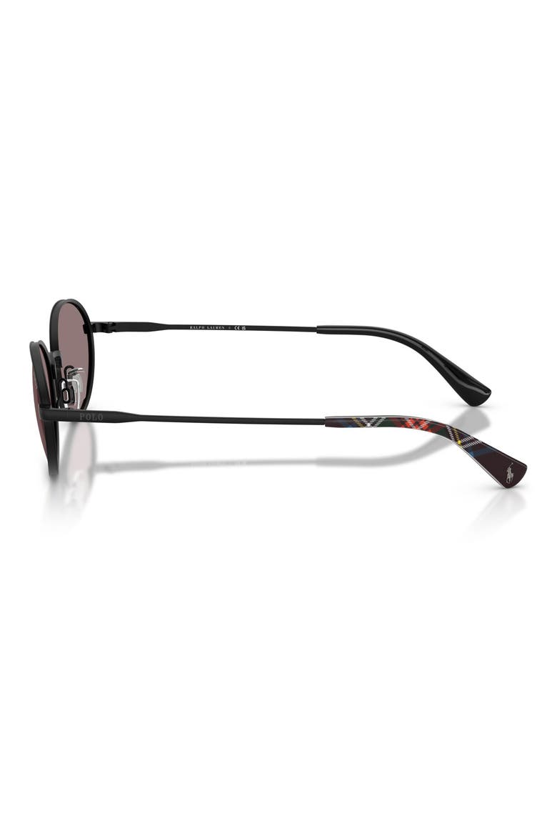 53mm Oval Sunglasses, Alternate, color, SEMISHINY BLACK / DARK PURPLE