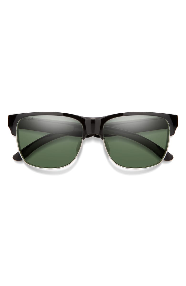 Smith Lowdown Split 56mm ChromaPop<sup>™</sup> Polarized Square Sunglasses, Main, color, Black / Gray Green