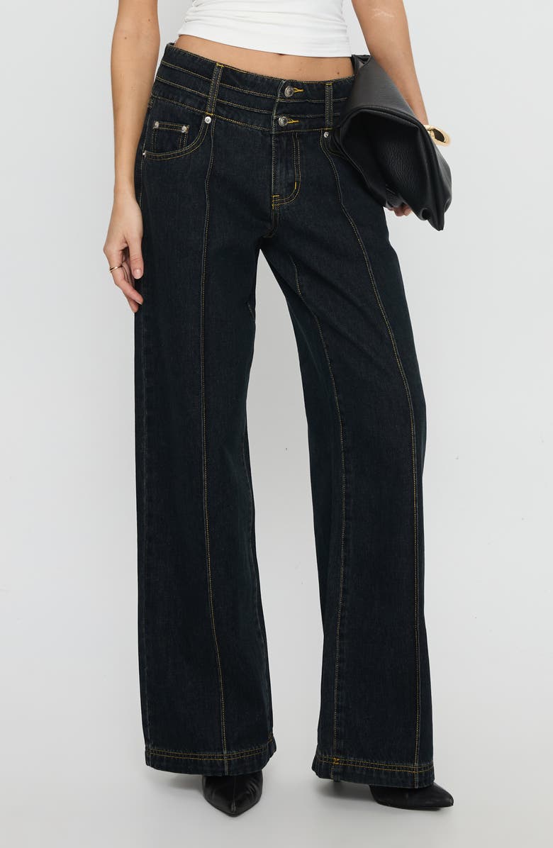 Princess Polly Hannalee Low Rise Wide Leg Jeans, Alternate, color, Grunge Wash