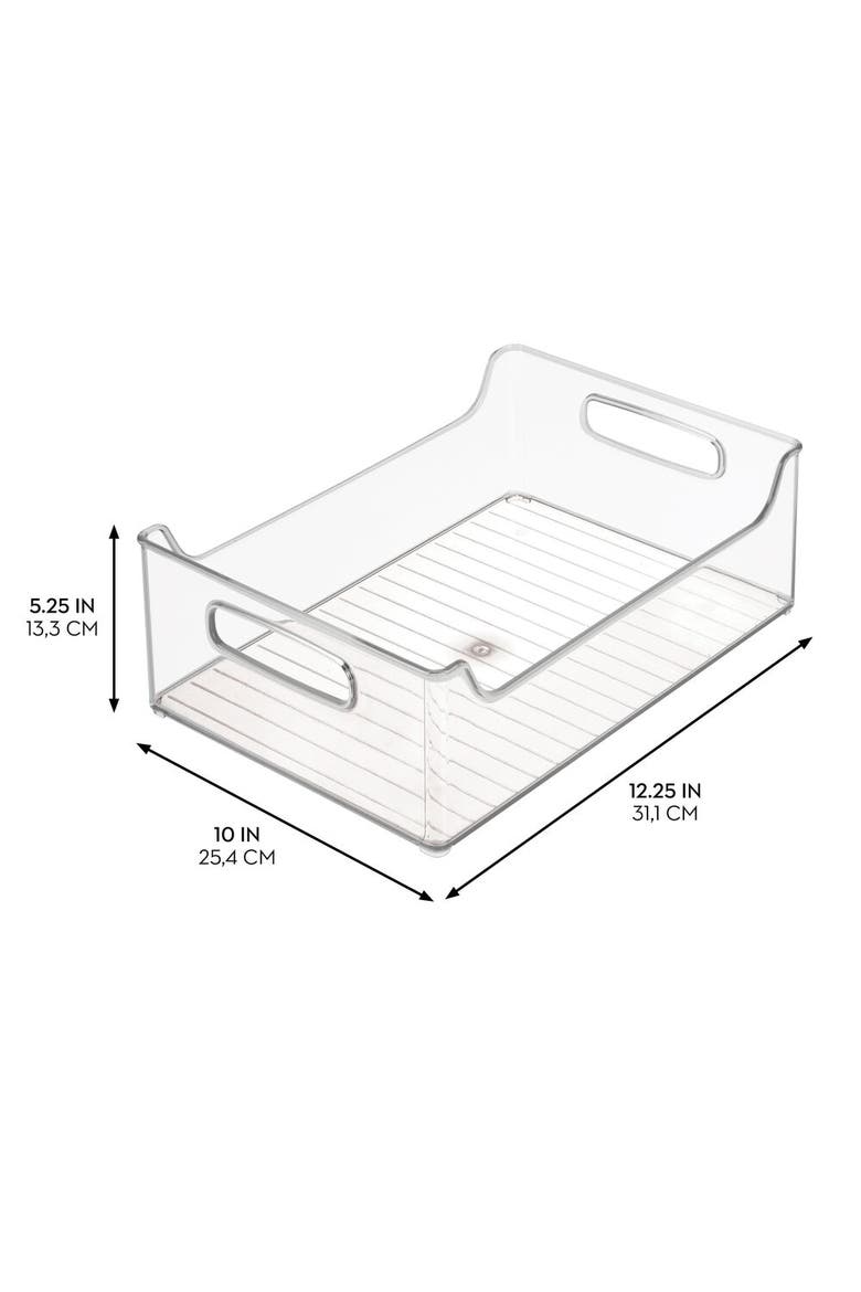 Plastic Stackable Pantry Bin with Handles, Set of 2, Clear, Made in USA, Alternate, color, Clear
