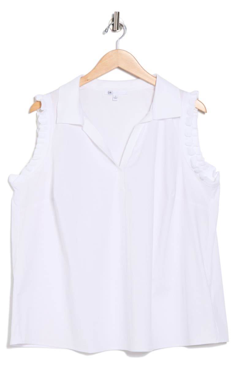 DR2 by Daniel Rainn Ruffle Cotton Blend Poplin Tank, Alternate, color, New White