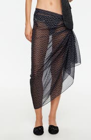 LIONESS Wavelength Sheer Cover-Up Wrap Skirt