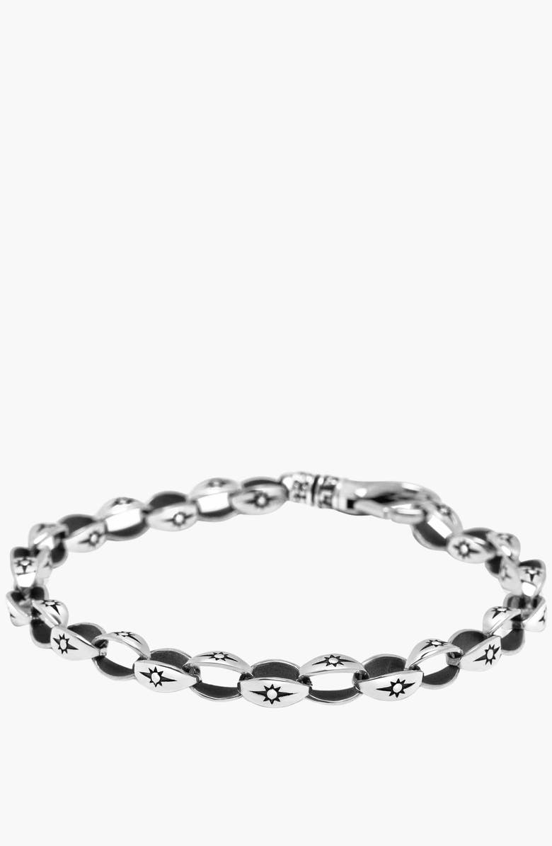 Nialaya Star Link Bracelet, Main, color, Silver