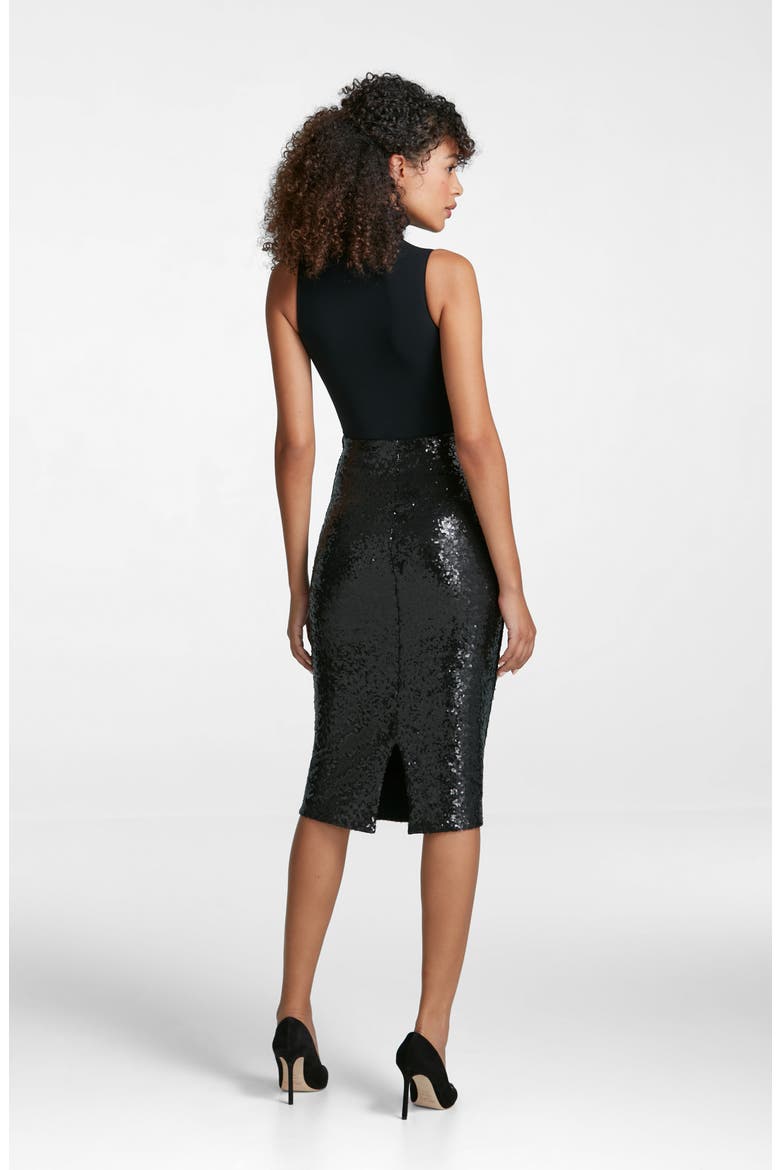 Sequin Midi Skirt, Alternate, color, BLACK