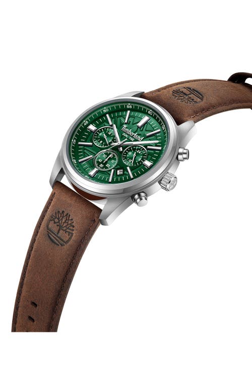 Timberland Northbridge Multifunction Chronograph Leather Strap Watch, 45mm In Dark Brown