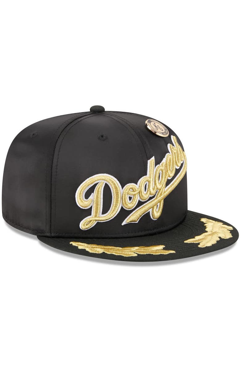 New Era Men's New Era Black Los Angeles Dodgers 2025 59FIFTY Day Gold Leaf 59FIFTY Fitted Hat, Alternate, color, Black