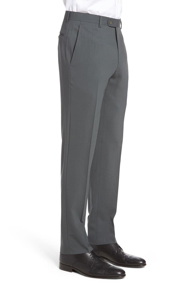 Flat Front Travel Trousers, Alternate, color, BROWN