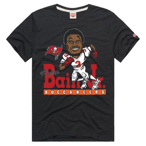 Unisex Homage Rueben Bain Jr. Charcoal Tampa Bay Buccaneers Caricature Player Graphic Tri-Blend T-Shirt