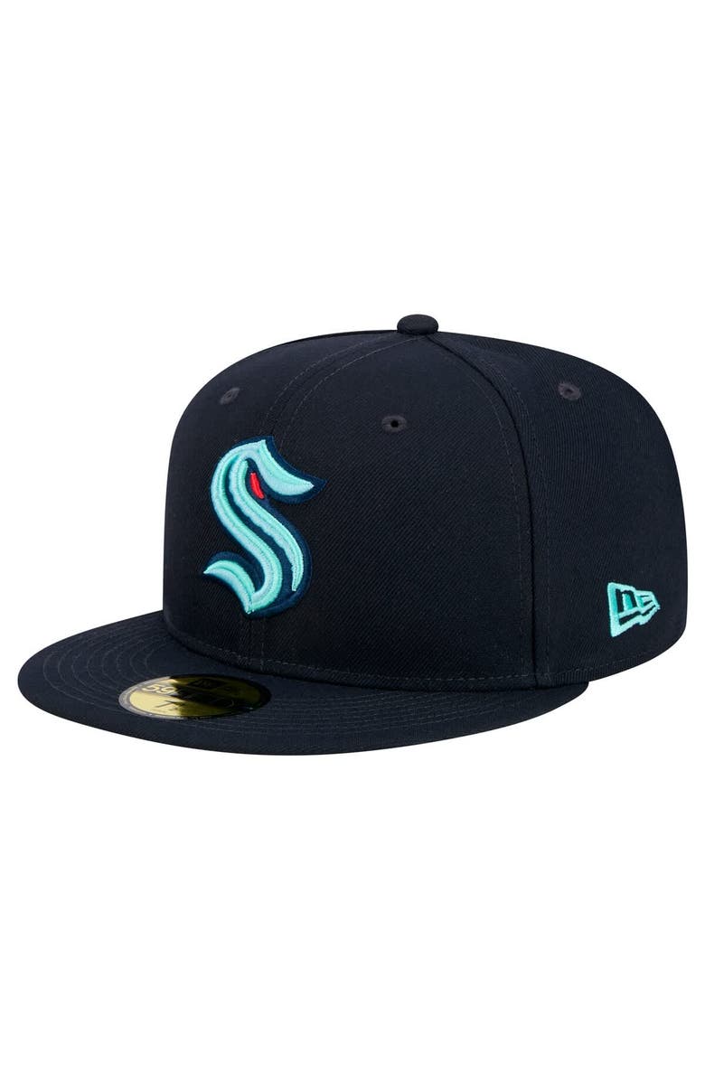 New Era Men's New Era Deep Sea Blue Seattle Kraken Core 59FIFTY Fitted Hat, Alternate, color, Navy