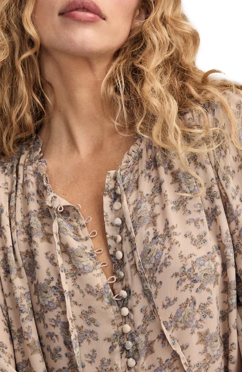 Lucky Brand Floral Long Sleeve Dress, Alternate, color, Lilac Floral