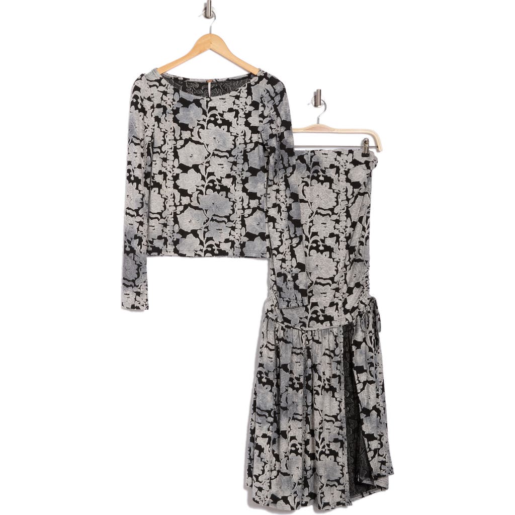 Shop Free People Wrenli Floral Top & Maxi Skirt Set In Black Combo