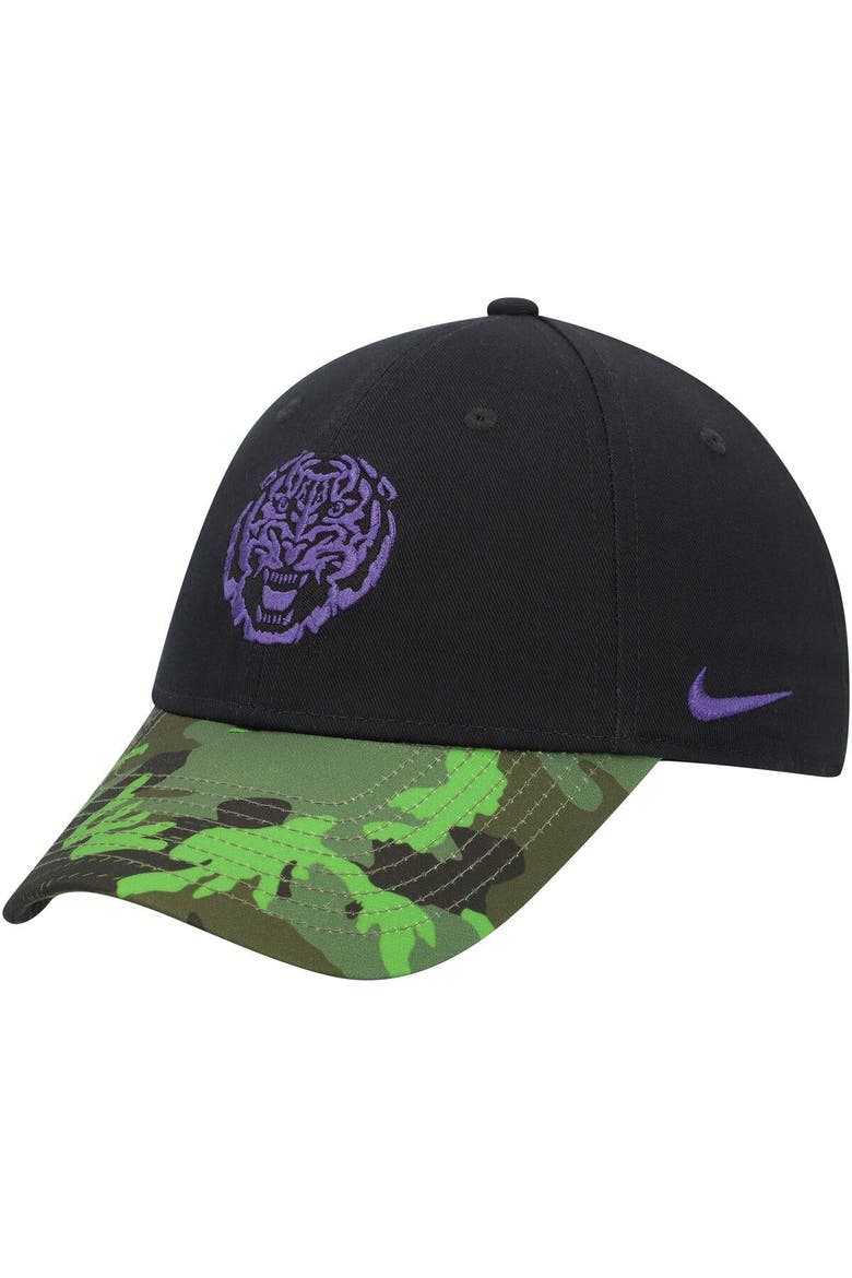 Men's Nike Black/Camo LSU Tigers Veterans Day 2Tone Legacy91 Adjustable Hat, Alternate, color, Black