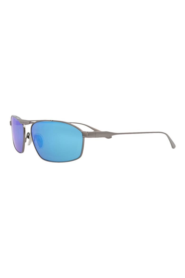 63mm Rectangle Sunglasses, Alternate, color, RUTHENIUM RUTHENIUM BLUE