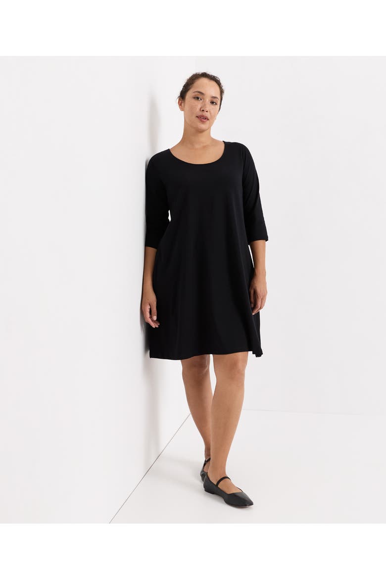 Fit & Flare A-Line Dress Made with Organic Cotton, Alternate, color, Flax Heather