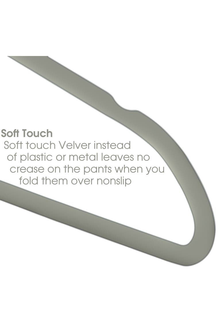 100 Piece Velvet Slim Hangers, Alternate, color, Grey
