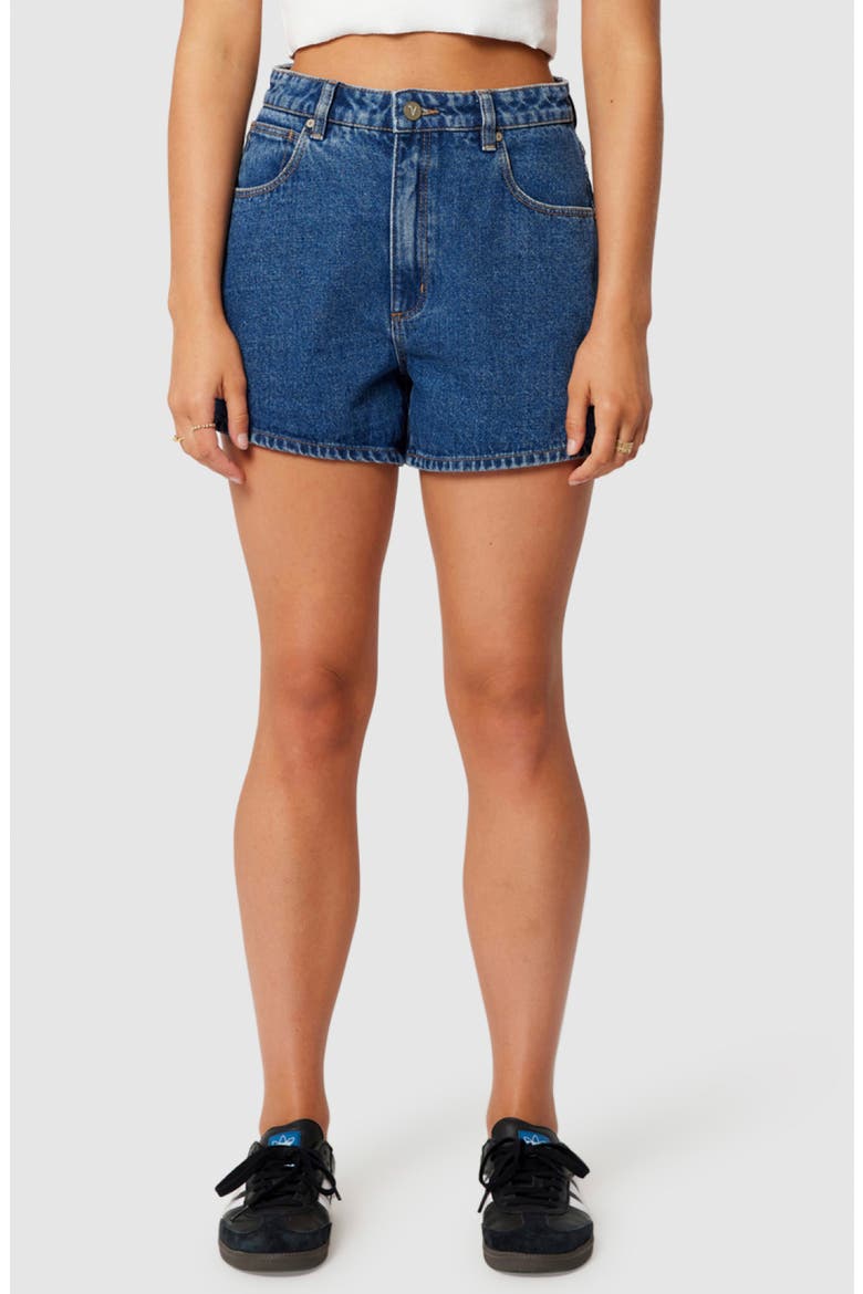 Venice Bella Denim Shorts, Main, color, MID BLUE