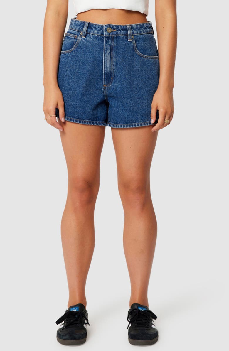 ABRAND Venice Bella Denim Shorts, Main, color, Mid Blue