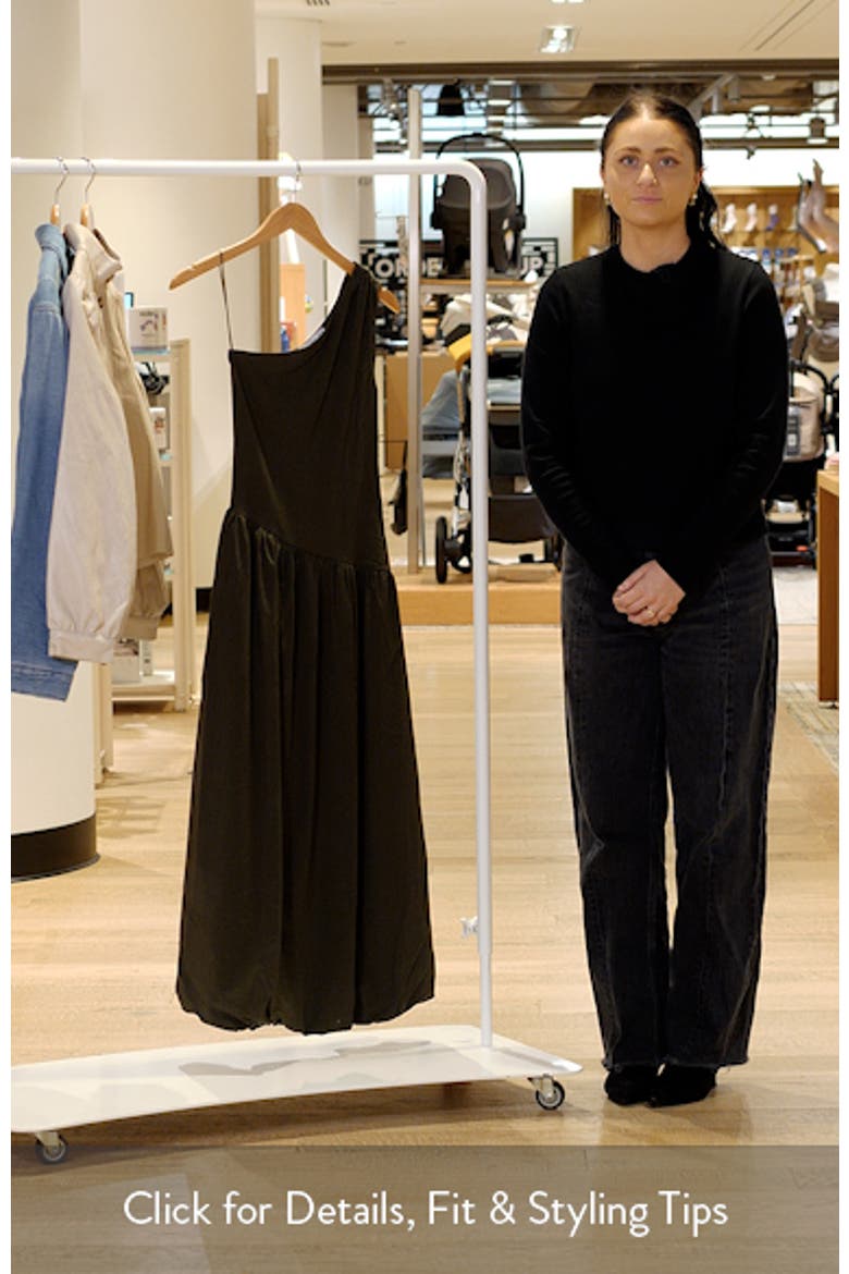One-Shoulder Bubble Hem Midi Dress video