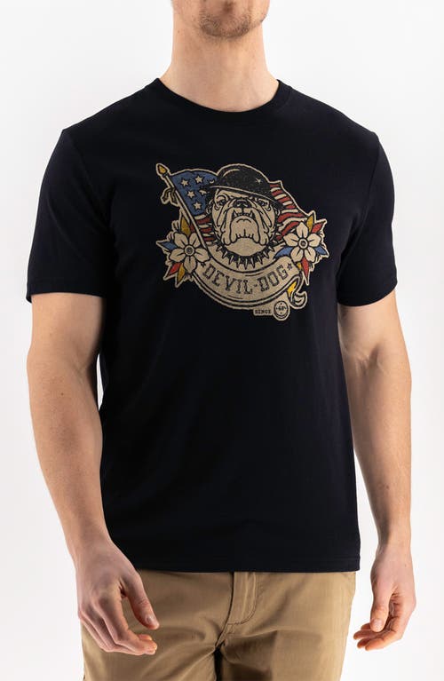 Devil-Dog Dungarees Alpha Dog Graphic T-Shirt in Black 