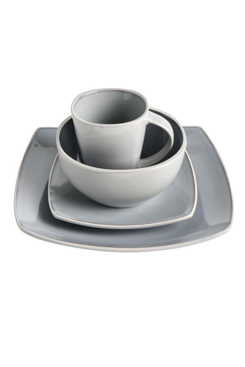 Soho Lounge Square Stoneware Dinnerware Set, Alternate, color, Grey