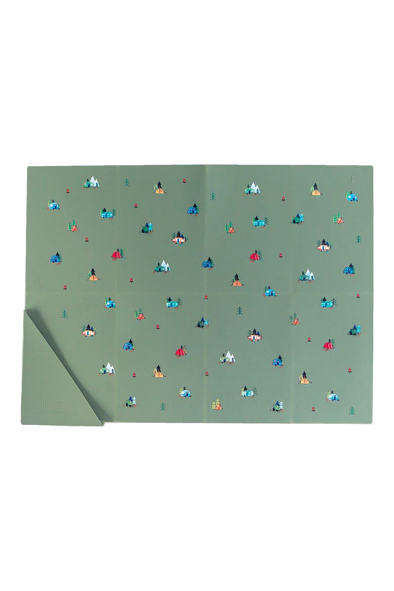 Silicone Foldable Placemat, Alternate, color, SAGE GREEN