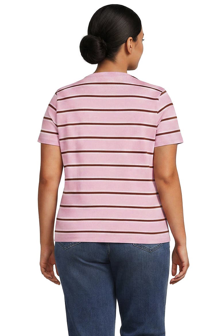 Supima Cotton Crew Neck T-Shirt, Alternate, color, Sea Salt Pink/Ginger Stripe