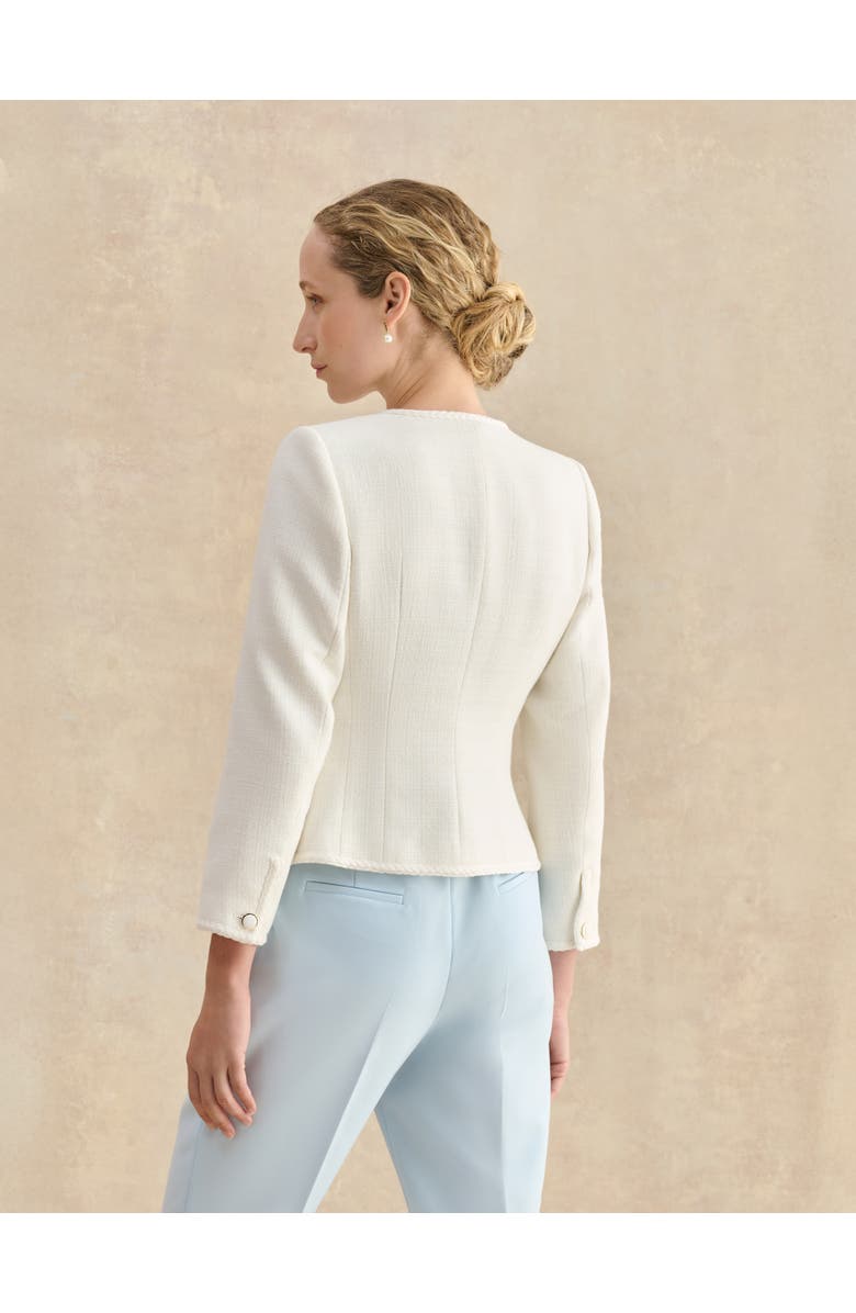 HOBBS LONDON Otillia Textured Jacket, Alternate, color, Ivory