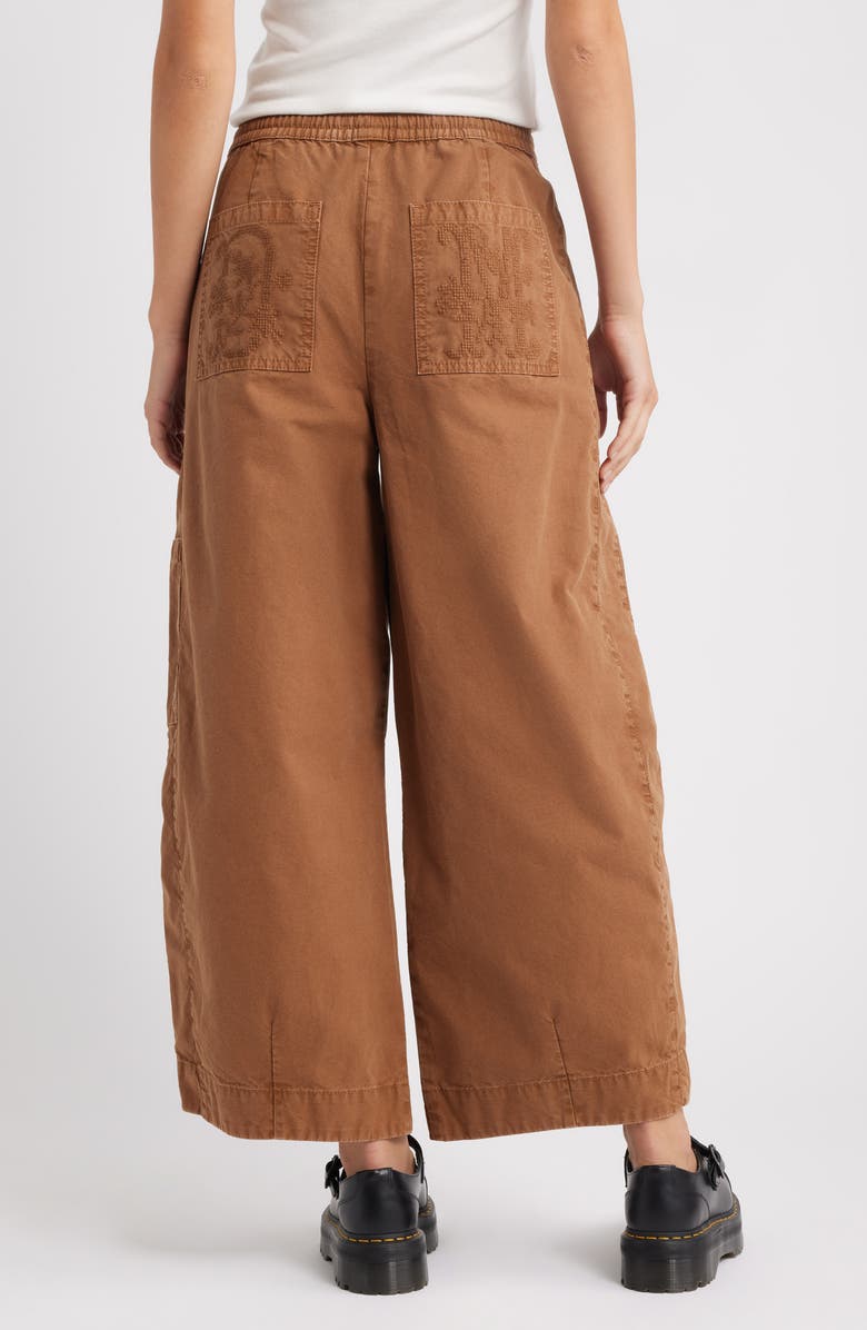 Damson Madder Felix Drawstring Ankle Wide Leg Pants, Alternate, color, Caramel
