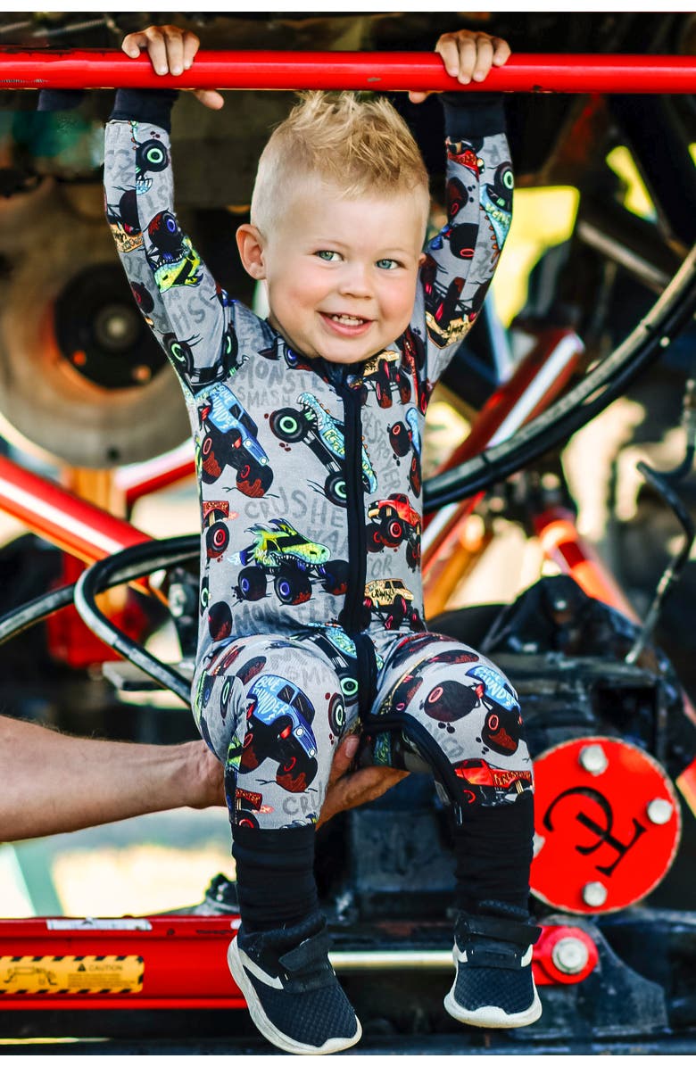 Fletch Monster Jammies Snoozer, Alternate, color, Gray