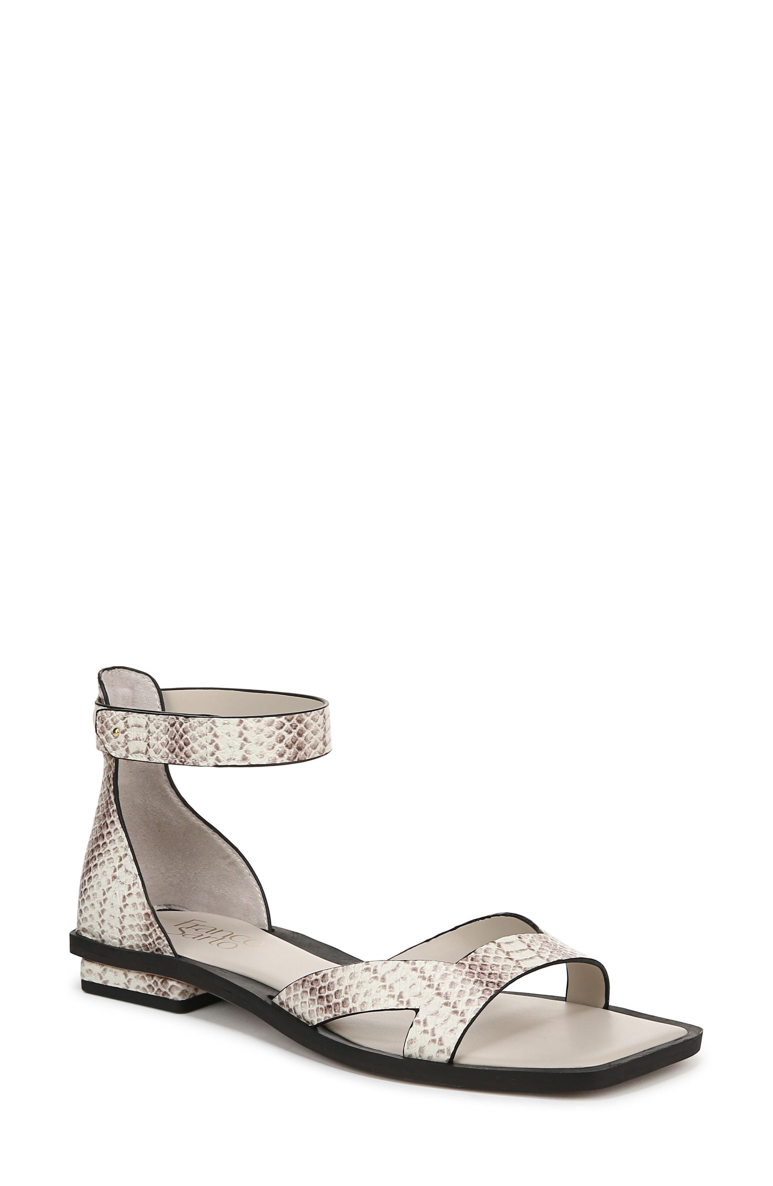 Franco Sarto Elisa Ankle Strap Sandal, Main, color, Grey Snake Print