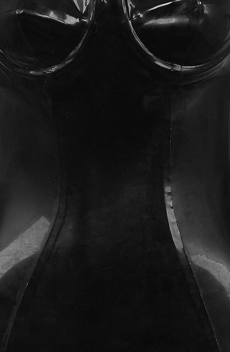 HOUSE OF CB Noella Latex Midi Dress, Alternate, color, Black