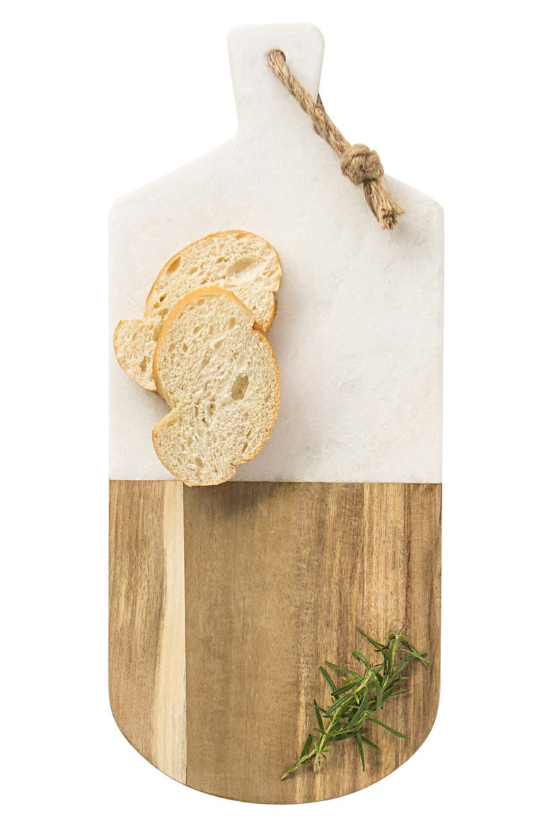 Monogram Marble & Wood Serving Board, Main, color, BROWN