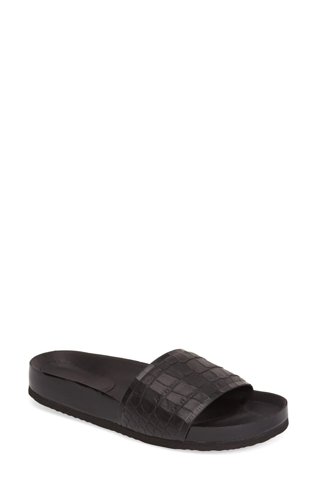'Olivia' Slide Sandal, Main, color, BLACK